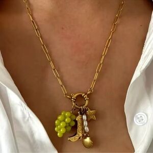 Fiesta Gold Chain Sharm Necklace